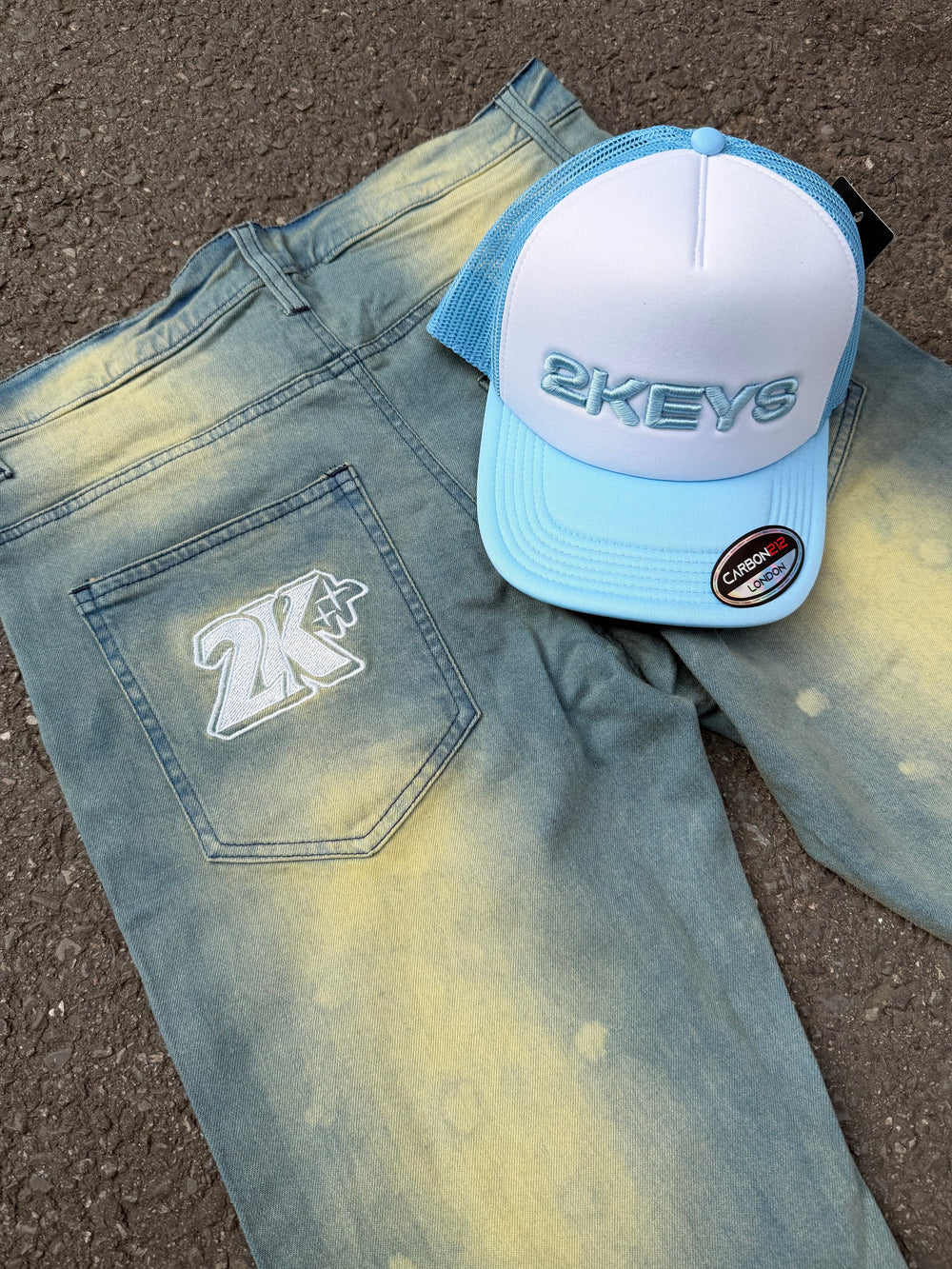 Embroidery detail on the featured hoodie